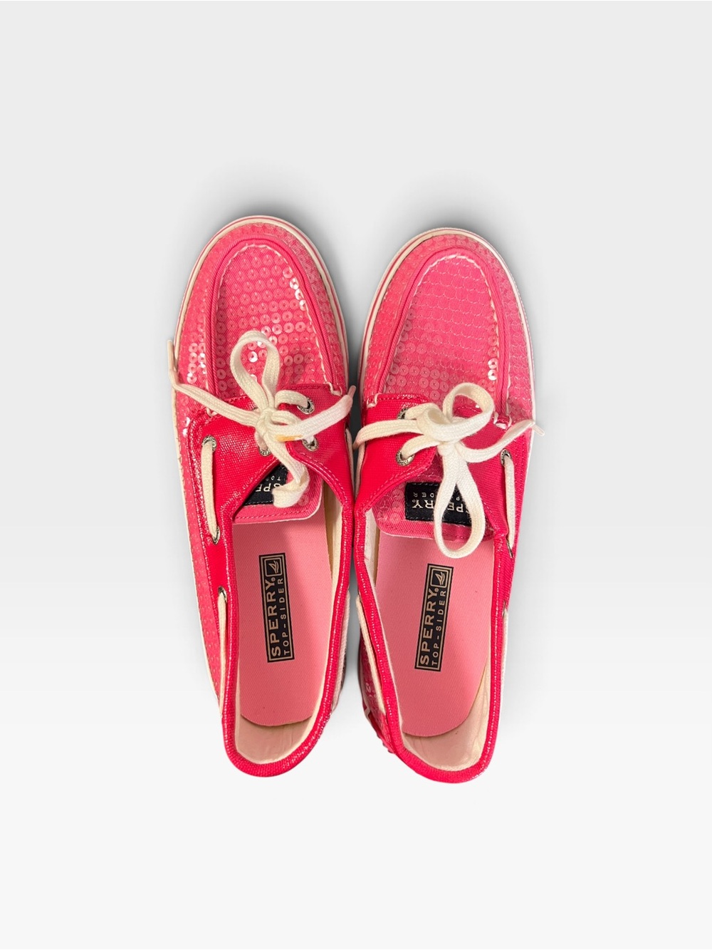 Sperry Top-Sider Boat Shoes Sneaker, Pink Sequin detail White contrast, 7 - Picture 8 of 11